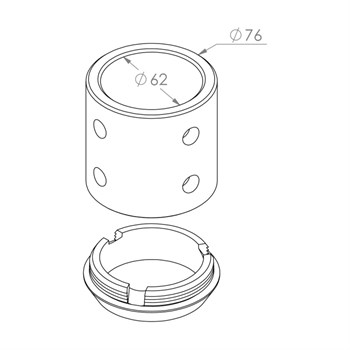 Norlys Sunnfjord 60 mm Grafit Adapter