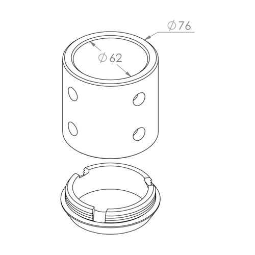 Norlys Sunnfjord 60 mm Aluminium Adapter